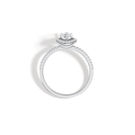 0.5CT Lab Grown Diamond Pear Cut Halo Engagement Ring In 14K Solid Gold/Platinum - Rings