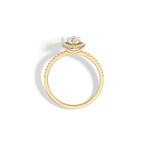 0.5CT Lab Grown Diamond Pear Cut Halo Engagement Ring In 14K Solid Gold/Platinum - Rings