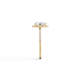 0.5CT Lab Grown Diamond Pear Cut Halo Engagement Ring In 14K Solid Gold/Platinum - Rings