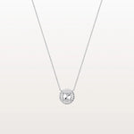 0.5CT Round Lab Grown Diamond Halo Necklace In 14K Solid Gold/Platinum - Necklaces
