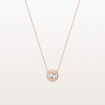 0.5CT Round Lab Grown Diamond Halo Necklace In 14K Solid Gold/Platinum - Necklaces