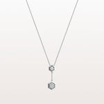 Lab Grown Diamond Double Hexagon Necklace in 14K Solid Gold/Platinum - Necklaces