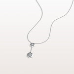 Lab Grown Diamond Double Hexagon Necklace in 14K Solid Gold/Platinum - Necklaces