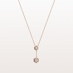 Lab Grown Diamond Double Hexagon Necklace in 14K Solid Gold/Platinum - Necklaces