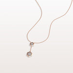 Lab Grown Diamond Double Hexagon Necklace in 14K Solid Gold/Platinum - Necklaces