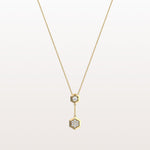 Lab Grown Diamond Double Hexagon Necklace in 14K Solid Gold/Platinum - Necklaces