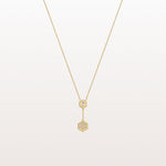 Lab Grown Diamond Double Hexagon Necklace in 14K Solid Gold/Platinum - Necklaces