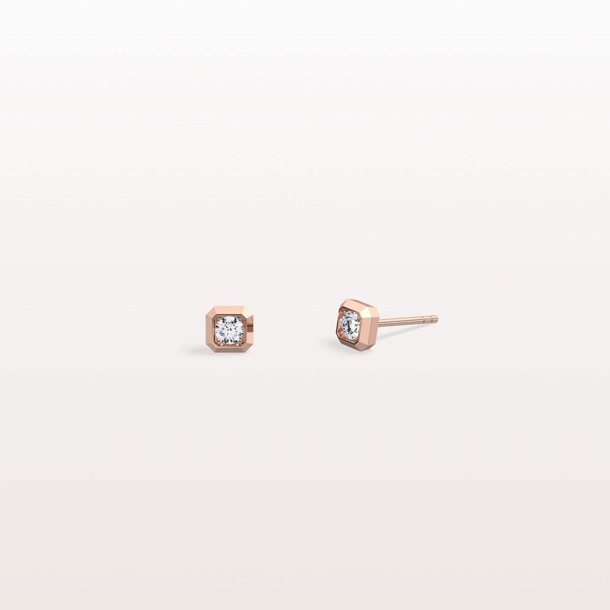 0.22CTW Lab Grown Diamond Octagon Shape Stud Earring - Earrings