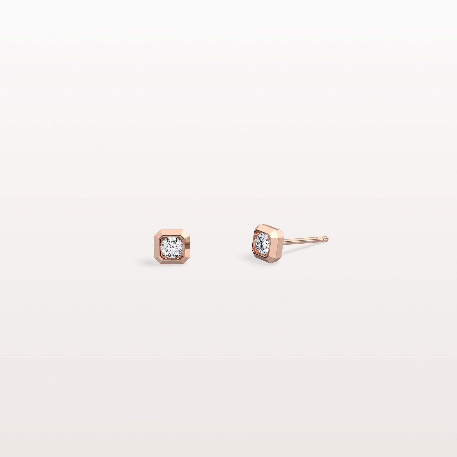 0.22CTW Lab Grown Diamond Octagon Shape Stud Earring - Earrings