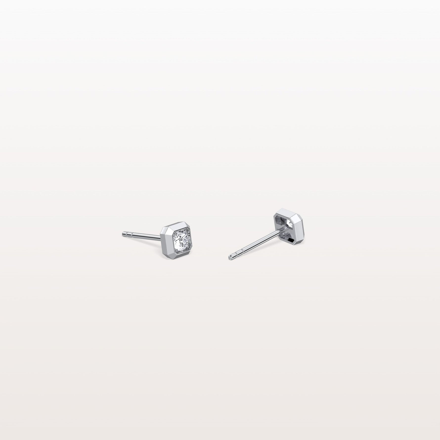 0.22CTW Lab Grown Diamond Octagon Shape Stud Earring - Earrings