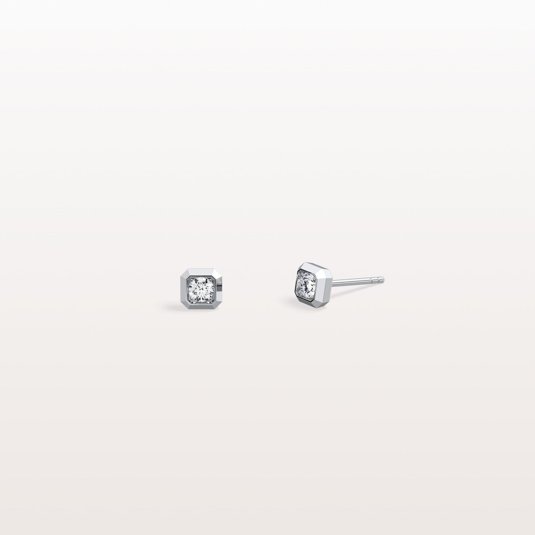 0.22CTW Lab Grown Diamond Octagon Shape Stud Earring - Earrings