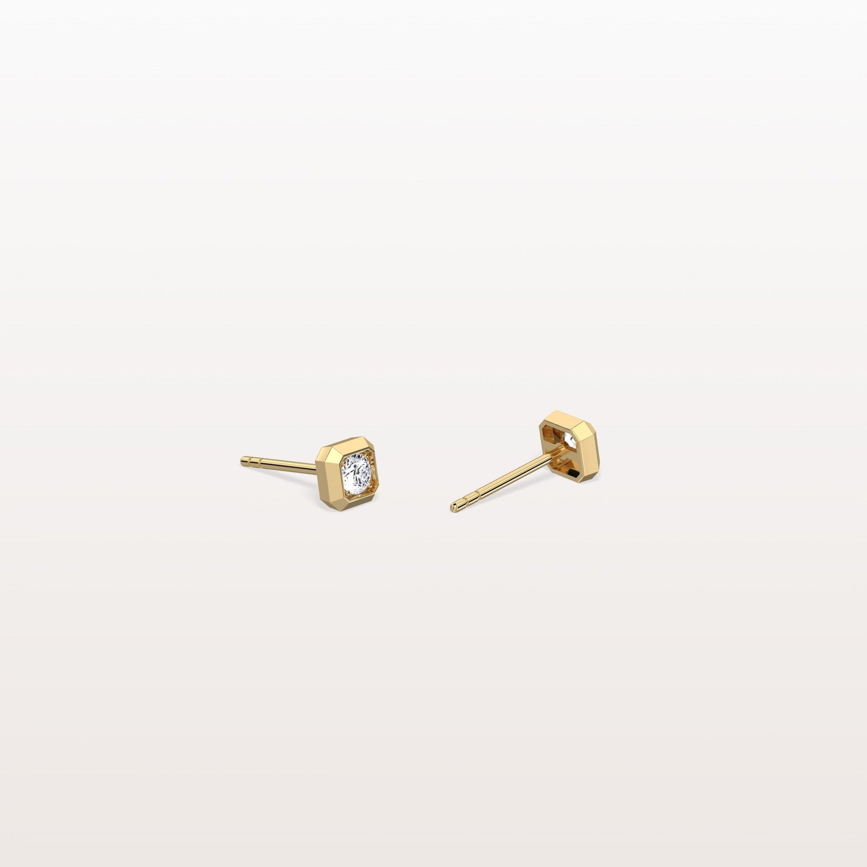 0.22CTW Lab Grown Diamond Octagon Shape Stud Earring - Earrings