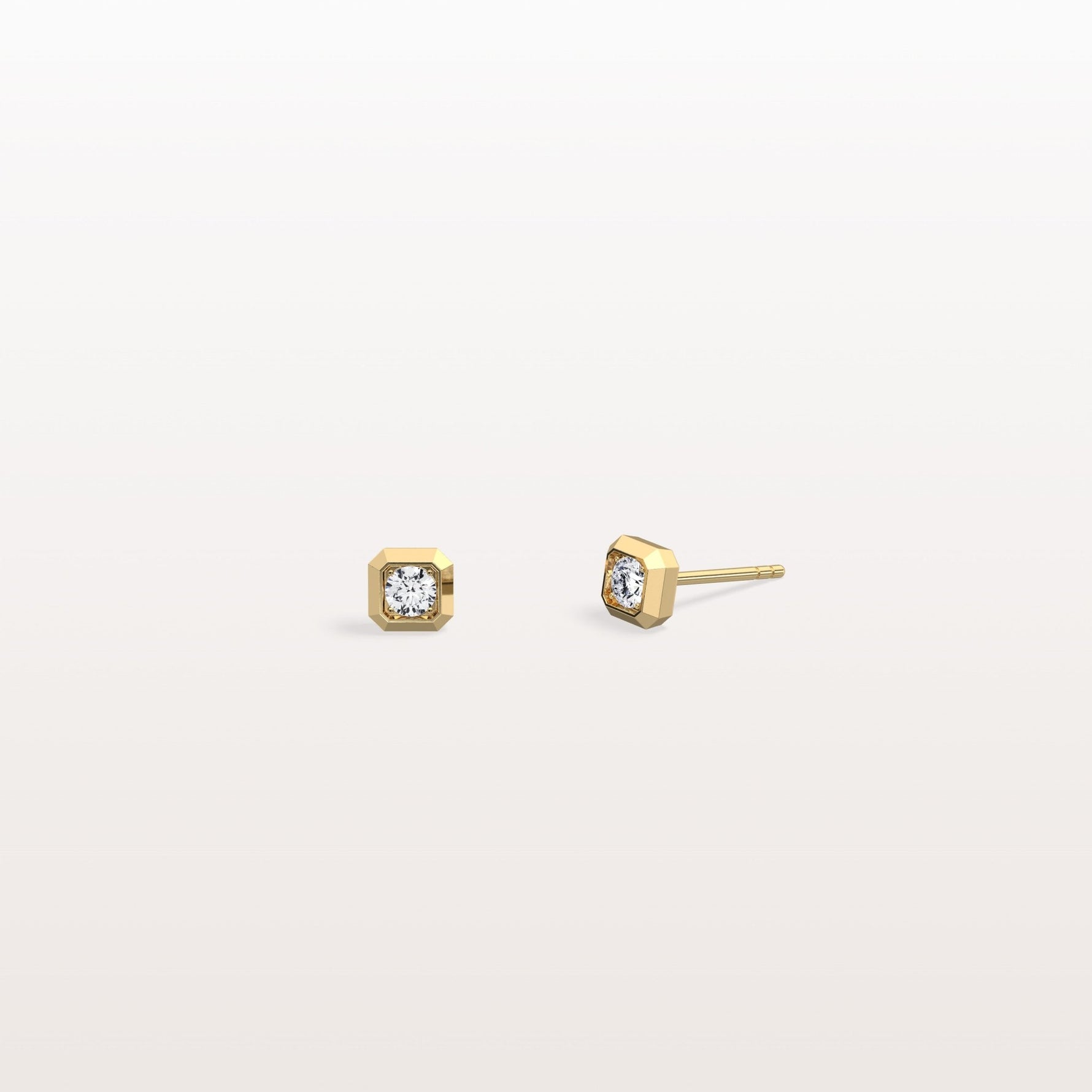 0.22CTW Lab Grown Diamond Octagon Shape Stud Earring - Earrings