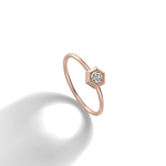 Hexagon Lab Grown Diamond Fashion Ring in 14K Solid Gold/Platinum - Rings