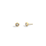 Lab Grown Diamond Hexagon Studs in 14K Solid Gold/Platinum - Earrings