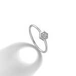 Hexagon Lab Grown Diamond Fashion Ring in 14K Solid Gold/Platinum - Rings