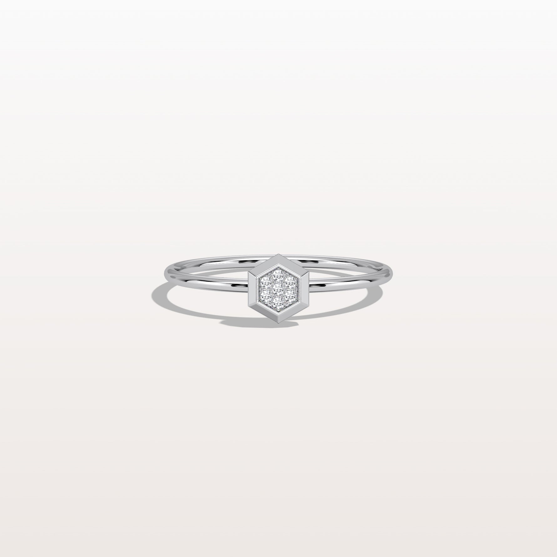 Lab Grown Diamond Hexagon Fashion Ring in 14K Solid Gold/Platinum - Rings