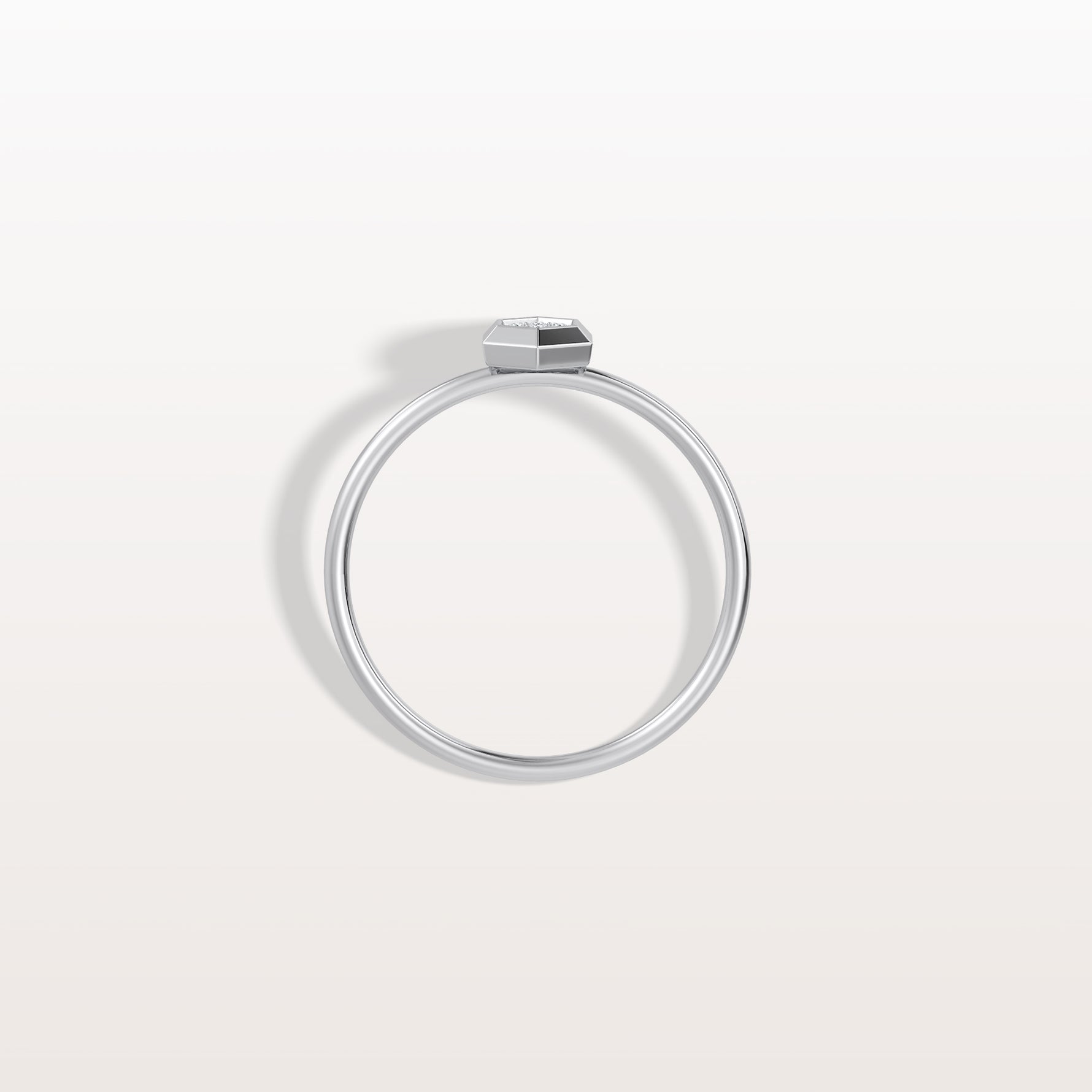 Lab Grown Diamond Hexagon Fashion Ring in 14K Solid Gold/Platinum - Rings