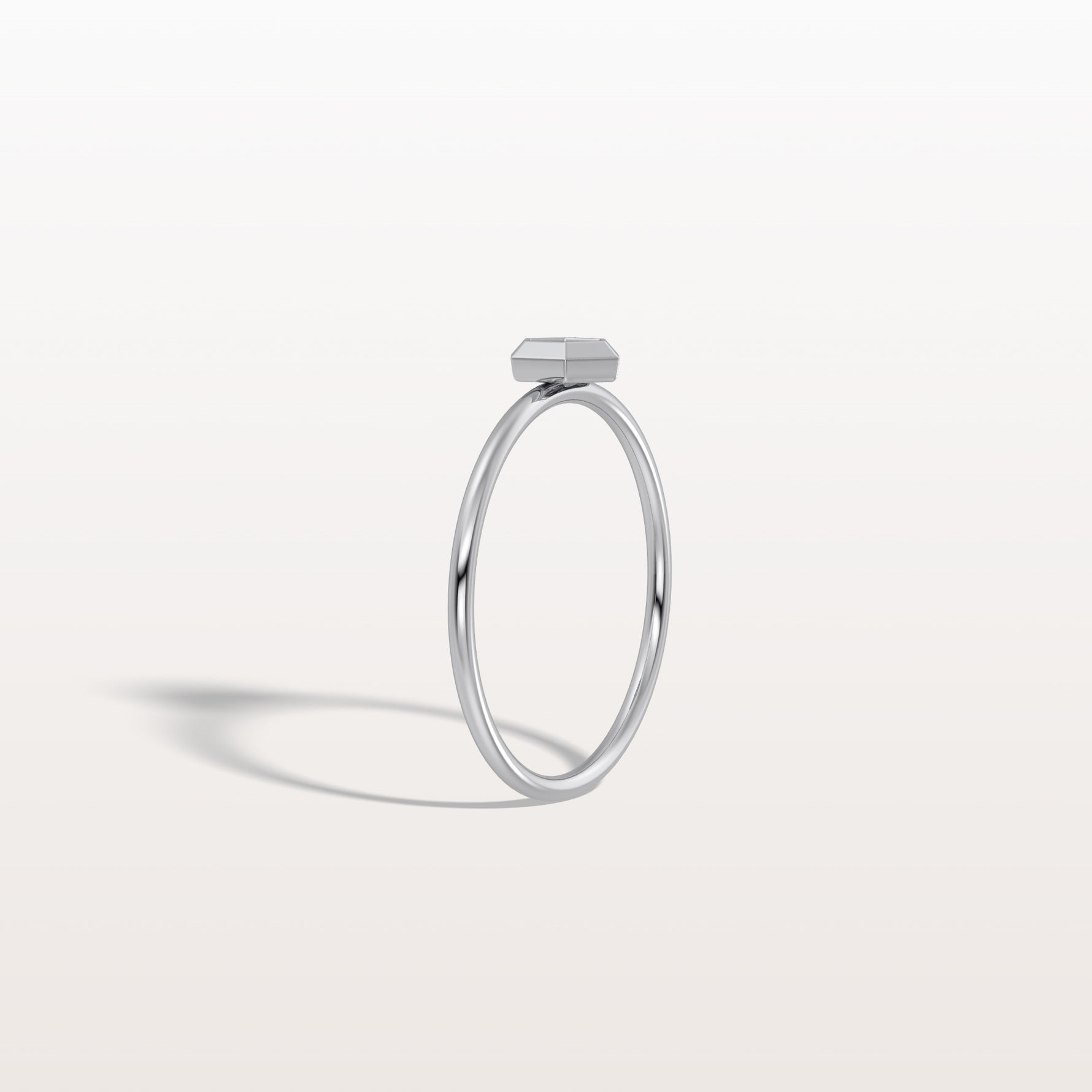 Lab Grown Diamond Hexagon Fashion Ring in 14K Solid Gold/Platinum - Rings