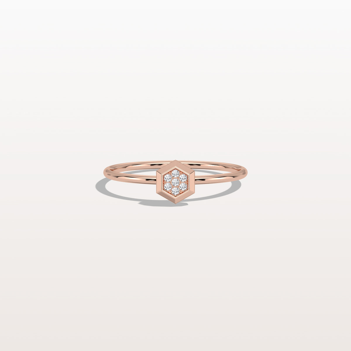 Lab Grown Diamond Hexagon Fashion Ring in 14K Solid Gold/Platinum - Rings