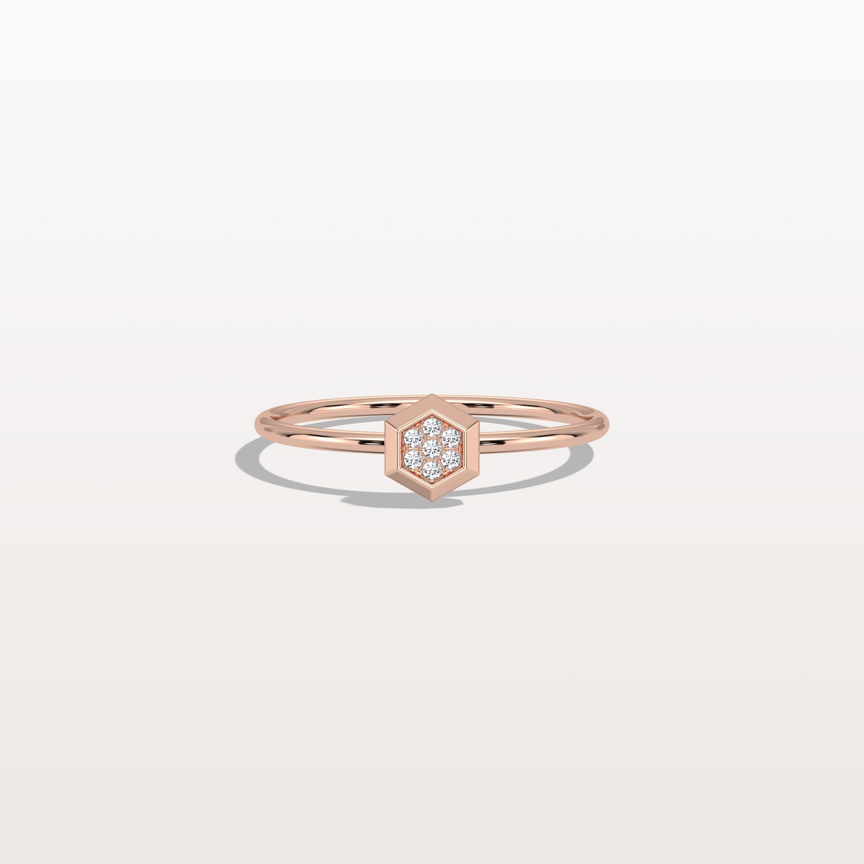Lab Grown Diamond Hexagon Fashion Ring in 14K Solid Gold/Platinum - Rings
