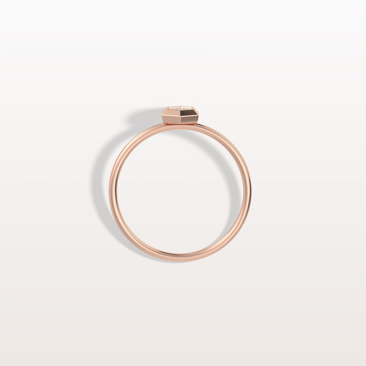 Lab Grown Diamond Hexagon Fashion Ring in 14K Solid Gold/Platinum - Rings