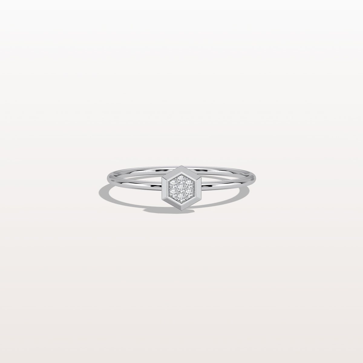 Lab Grown Diamond Hexagon Fashion Ring in 14K Solid Gold/Platinum - Rings