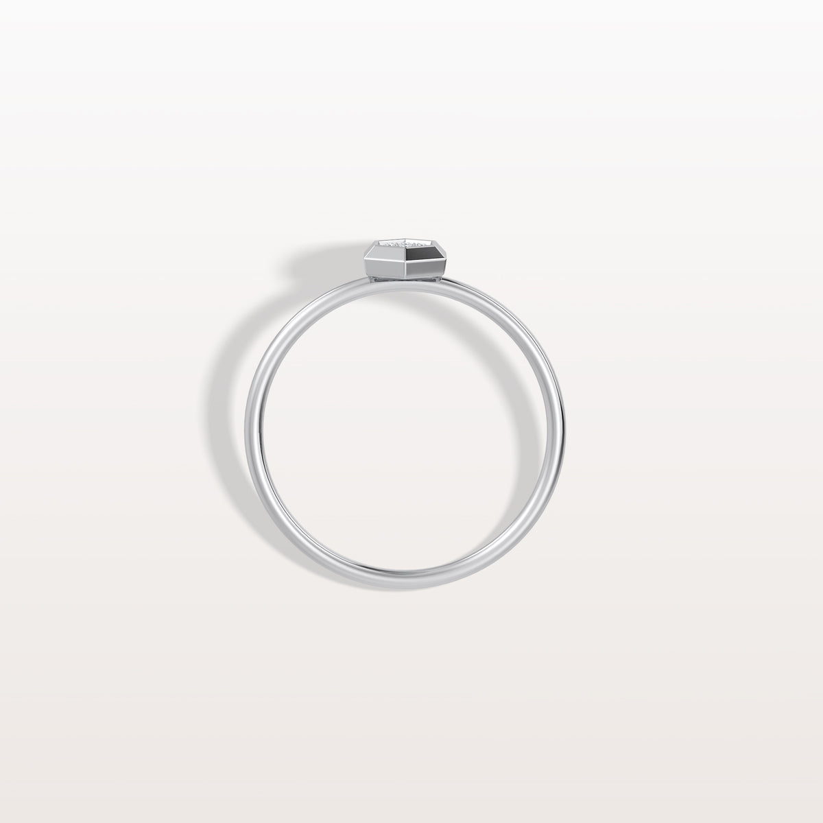 Lab Grown Diamond Hexagon Fashion Ring in 14K Solid Gold/Platinum - Rings