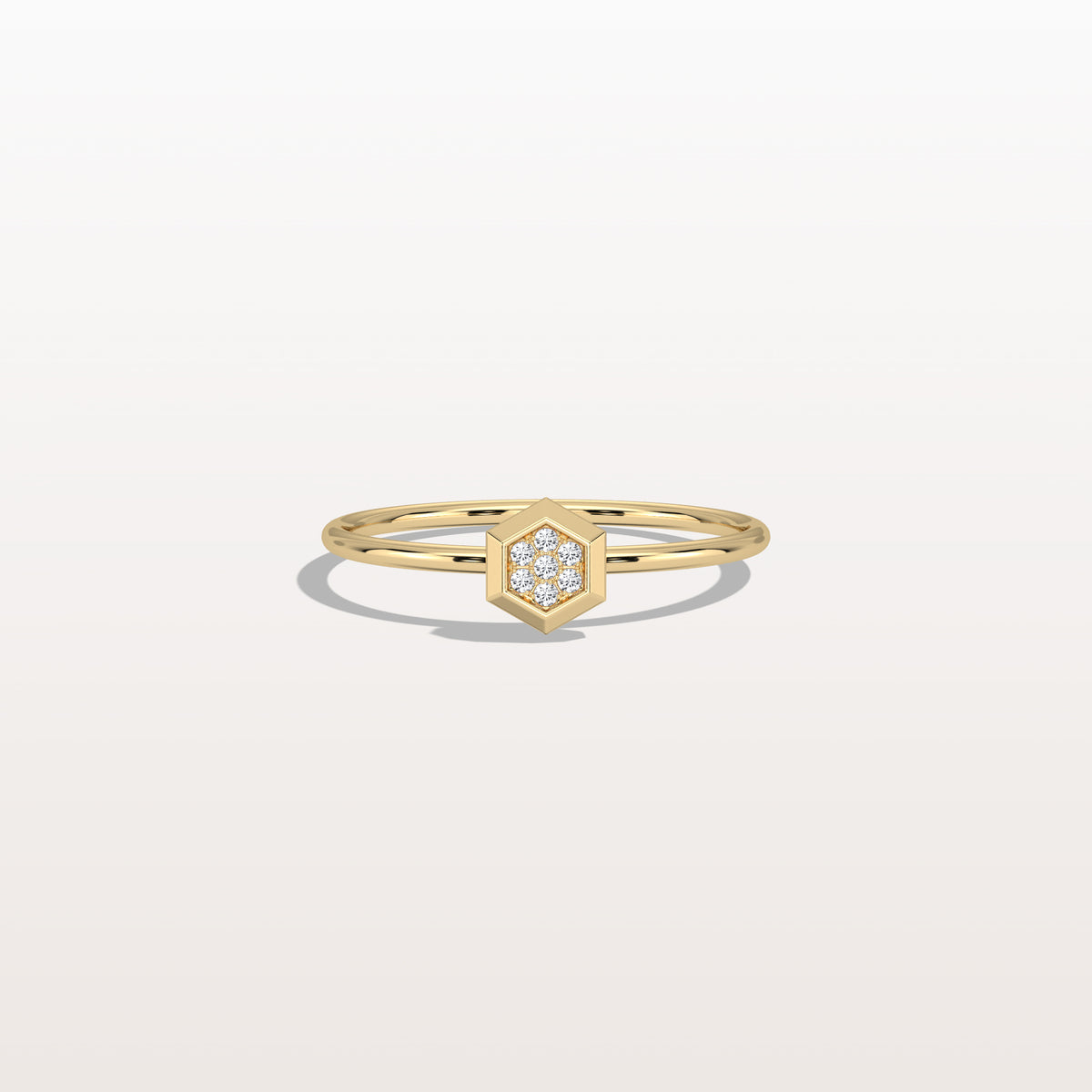 Lab Grown Diamond Hexagon Fashion Ring in 14K Solid Gold/Platinum - Rings