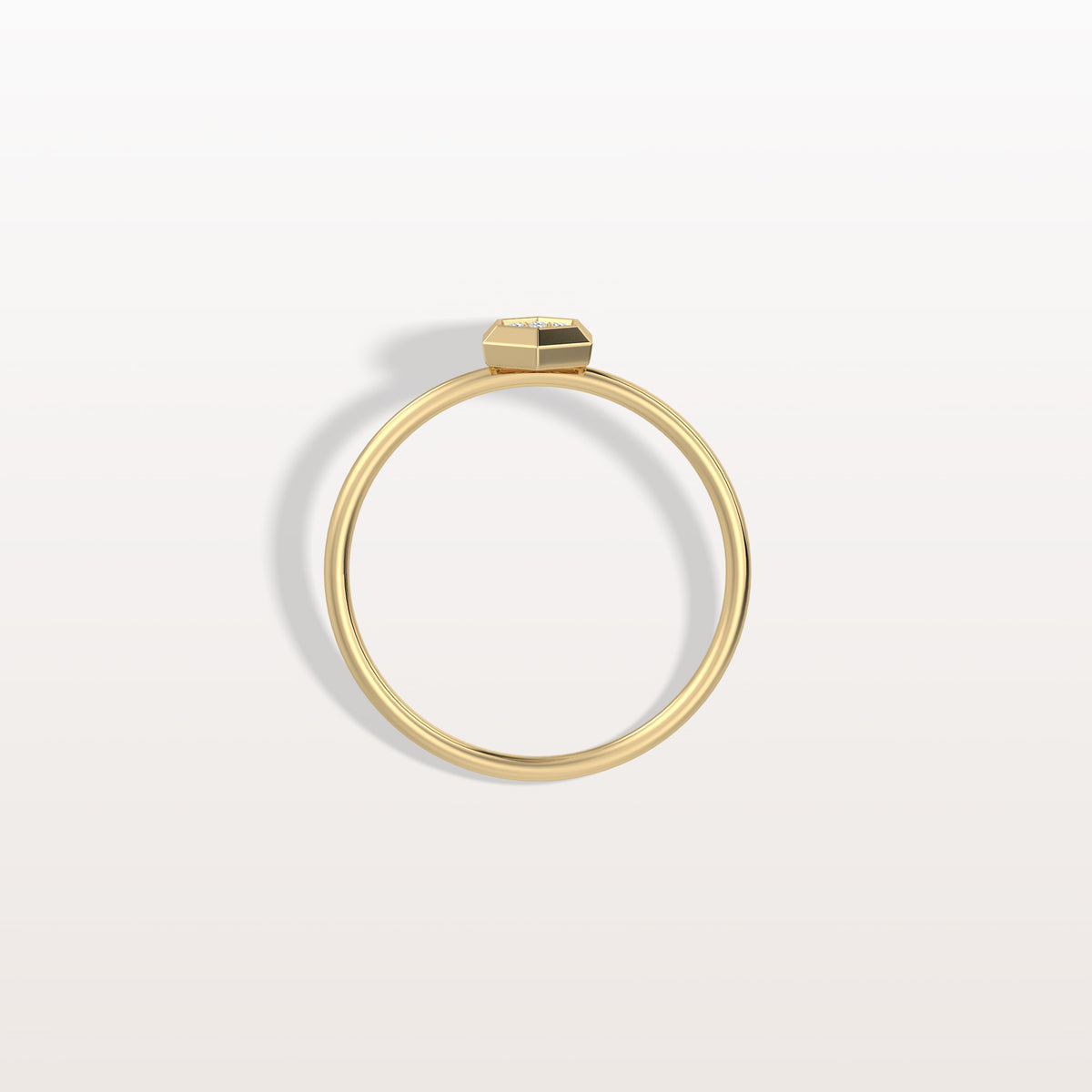 Lab Grown Diamond Hexagon Fashion Ring in 14K Solid Gold/Platinum - Rings