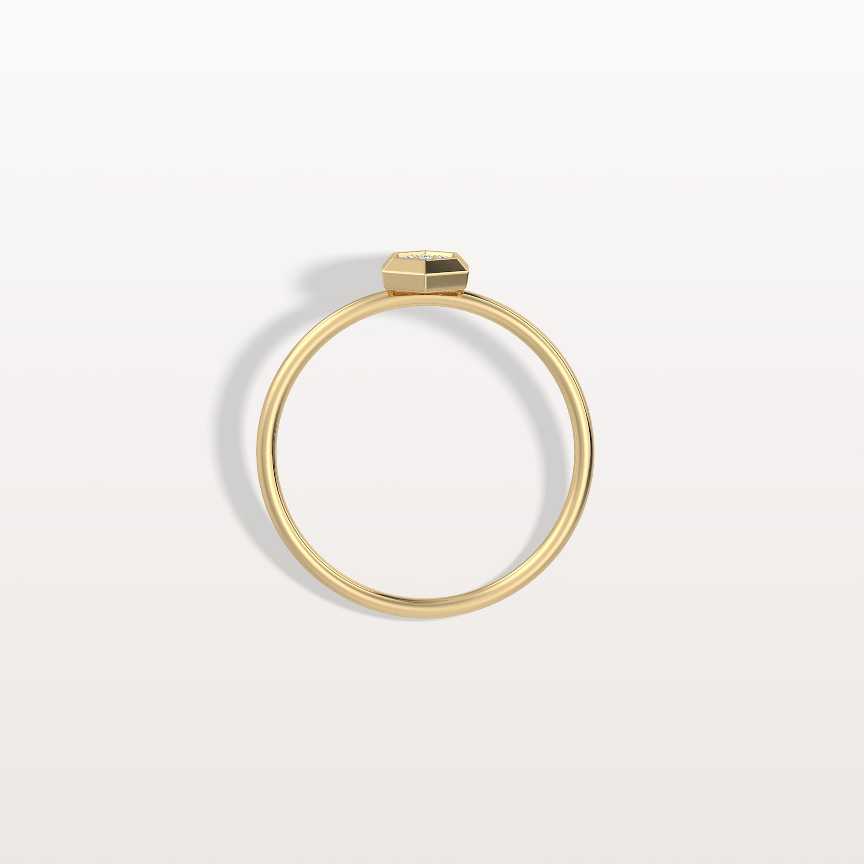 Lab Grown Diamond Hexagon Fashion Ring in 14K Solid Gold/Platinum - Rings