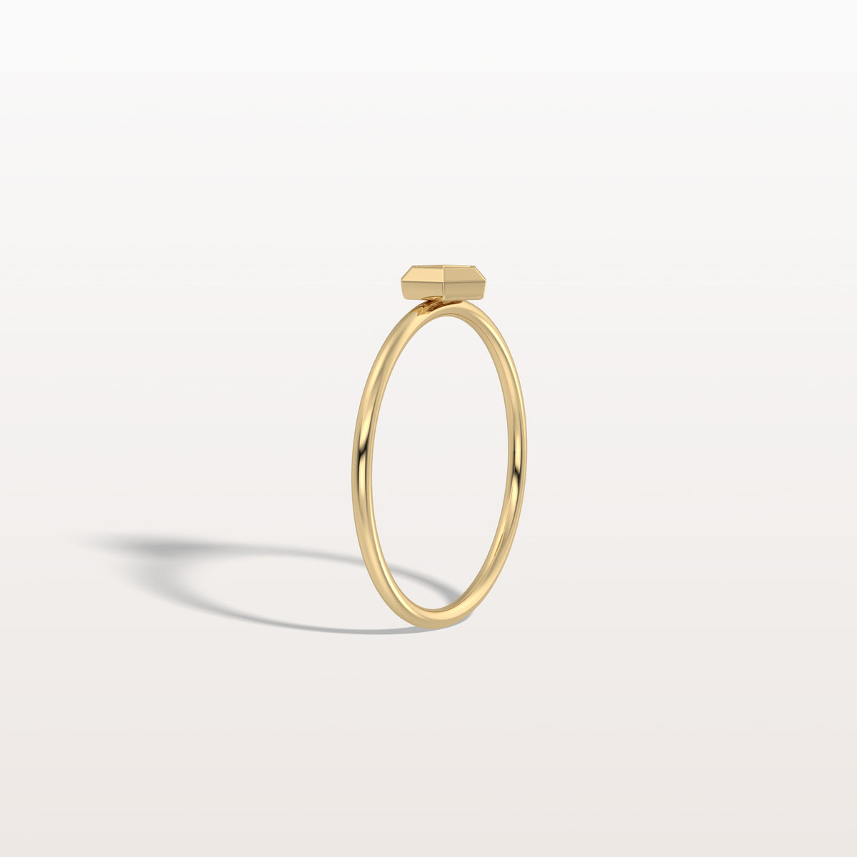 Lab Grown Diamond Hexagon Fashion Ring in 14K Solid Gold/Platinum - Rings