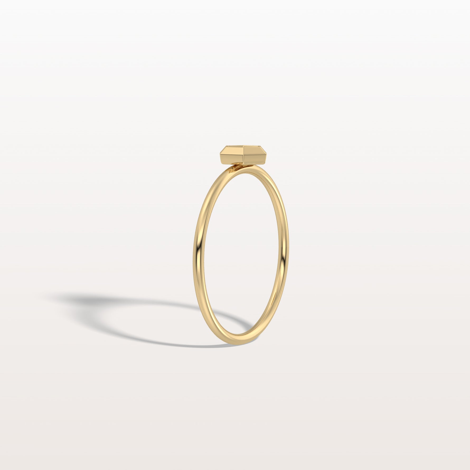 Lab Grown Diamond Hexagon Fashion Ring in 14K Solid Gold/Platinum - Rings