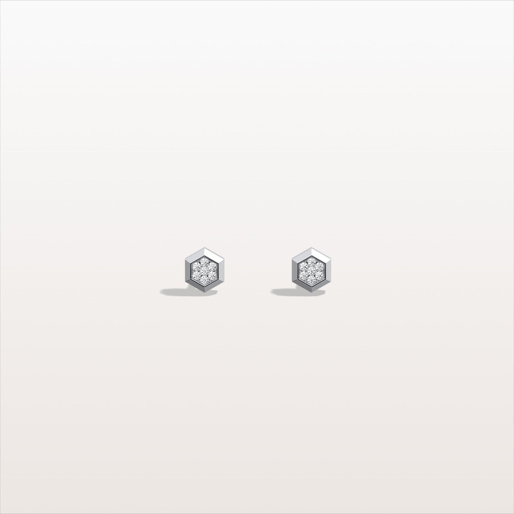 Lab Grown Diamond Hexagon Stud Earring in 14K Solid Gold/Platinum - Earrings
