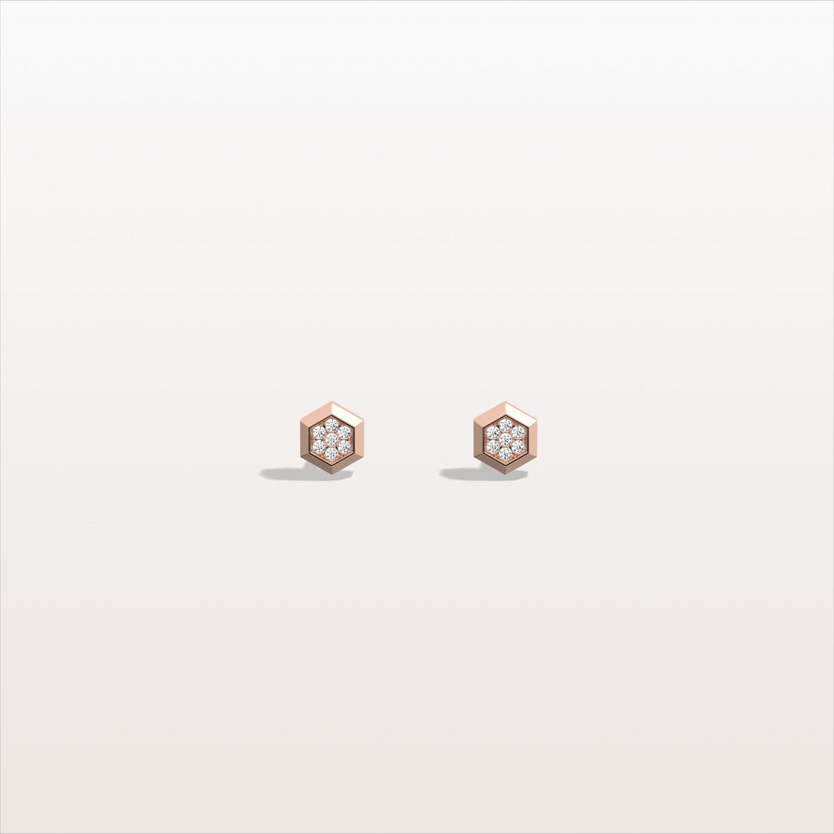 Lab Grown Diamond Hexagon Stud Earring in 14K Solid Gold/Platinum - Earrings