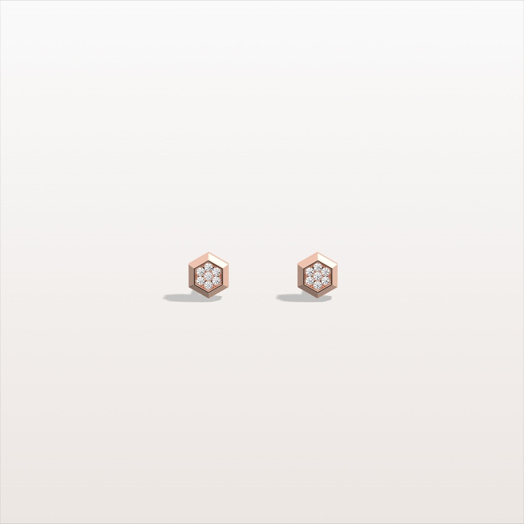 Lab Grown Diamond Hexagon Stud Earring in 14K Solid Gold/Platinum - Earrings