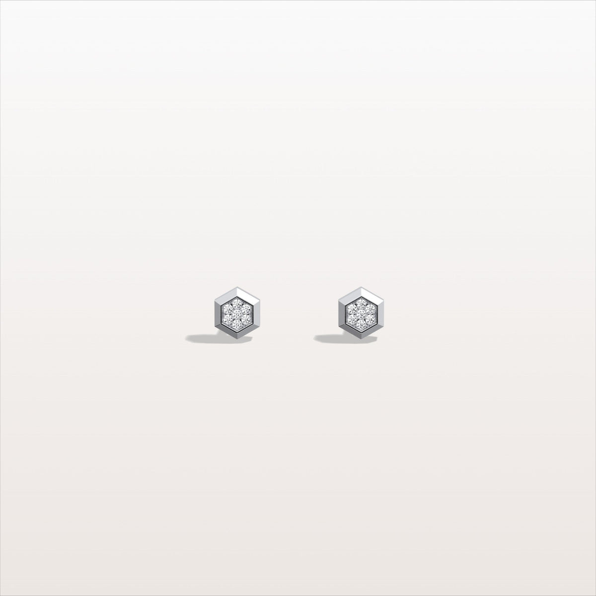 Lab Grown Diamond Hexagon Stud Earring in 14K Solid Gold/Platinum - Earrings