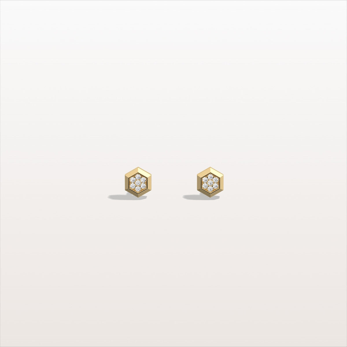 Lab Grown Diamond Hexagon Stud Earring in 14K Solid Gold/Platinum - Earrings