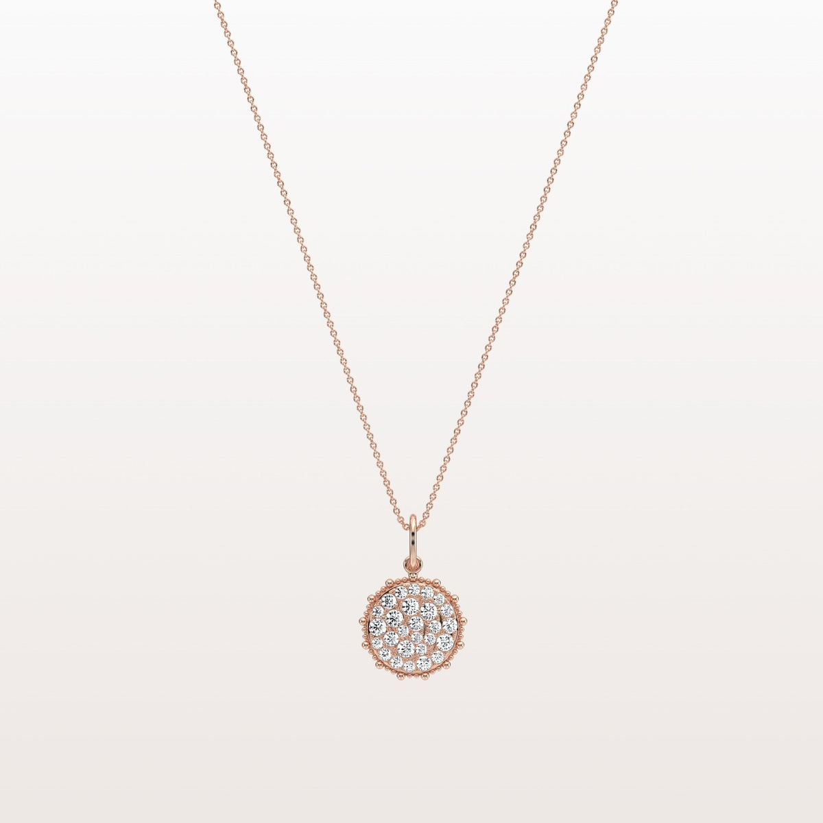 Lab Grown Diamond Circle Pendant Necklace in 14K Solid Gold/Platinum - Necklaces