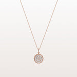 Lab Grown Diamond Circle Pendant Necklace in 14K Solid Gold/Platinum - Necklaces