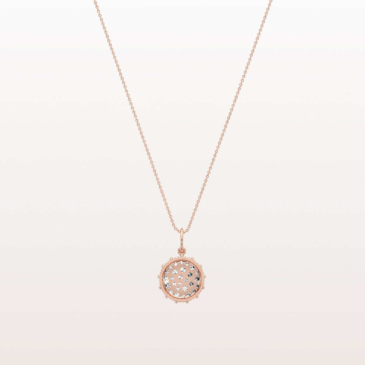 Lab Grown Diamond Circle Pendant Necklace in 14K Solid Gold/Platinum - Necklaces