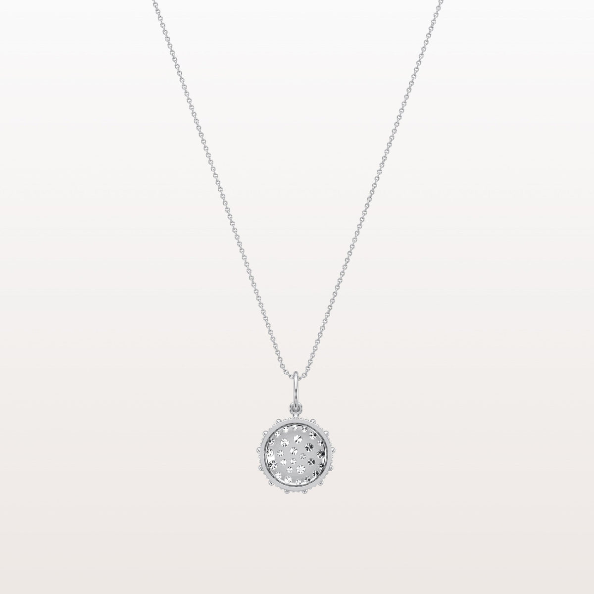 Lab Grown Diamond Circle Pendant Necklace in 14K Solid Gold/Platinum - Necklaces