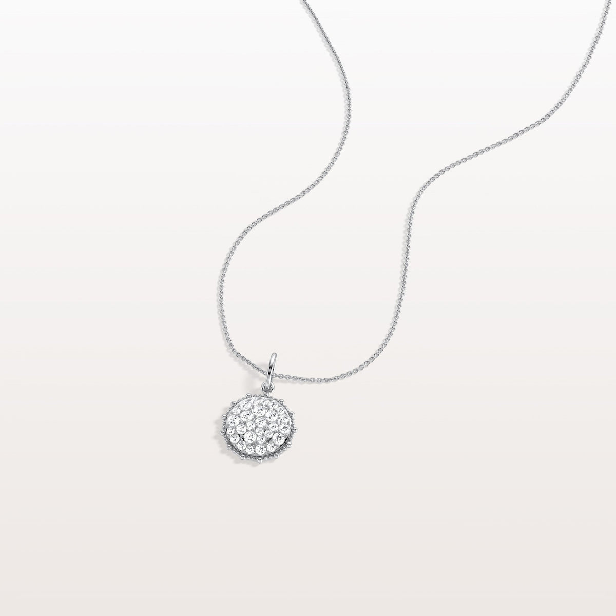 Lab Grown Diamond Circle Pendant Necklace in 14K Solid Gold/Platinum - Necklaces