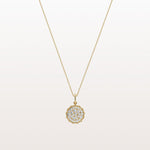 Lab Grown Diamond Circle Pendant Necklace in 14K Solid Gold/Platinum - Necklaces