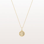 Lab Grown Diamond Circle Pendant Necklace in 14K Solid Gold/Platinum - Necklaces