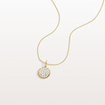 Lab Grown Diamond Circle Pendant Necklace in 14K Solid Gold/Platinum - Necklaces
