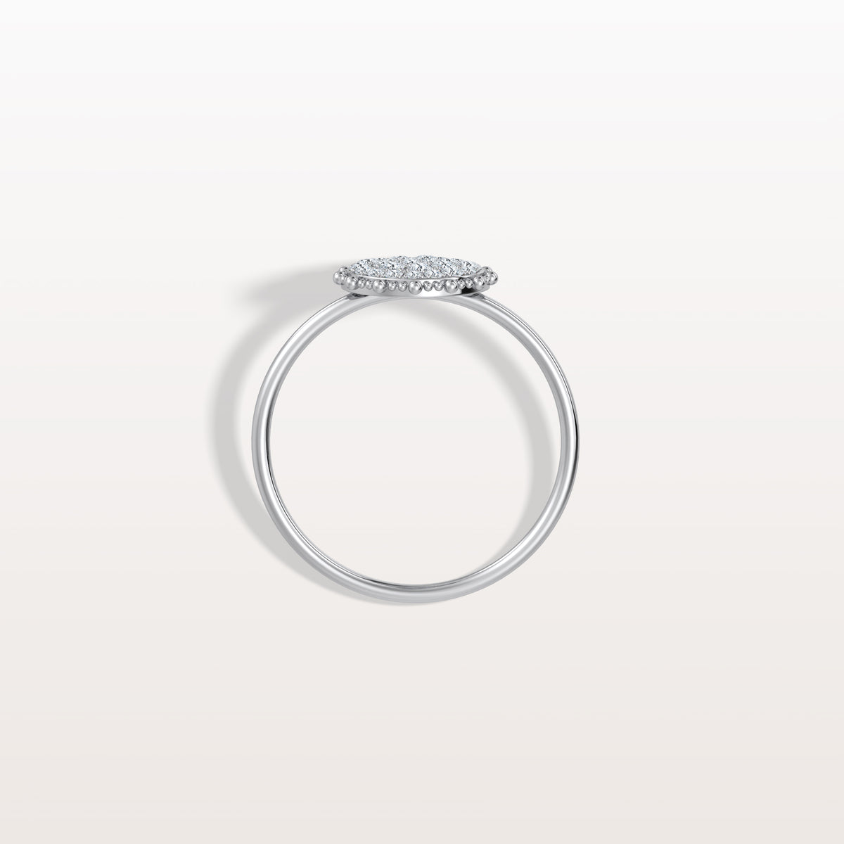 Lab Grown Milgrain Halo Cluster Ring in 14K Solid Gold/Platinum - Rings