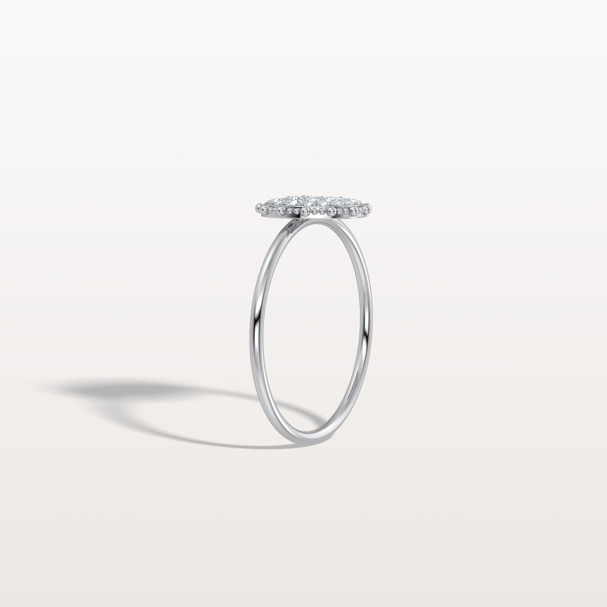 Lab Grown Milgrain Halo Cluster Ring in 14K Solid Gold/Platinum - Rings