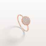 Lab Grown Milgrain Halo Cluster Ring in 14K Solid Gold/Platinum - Rings