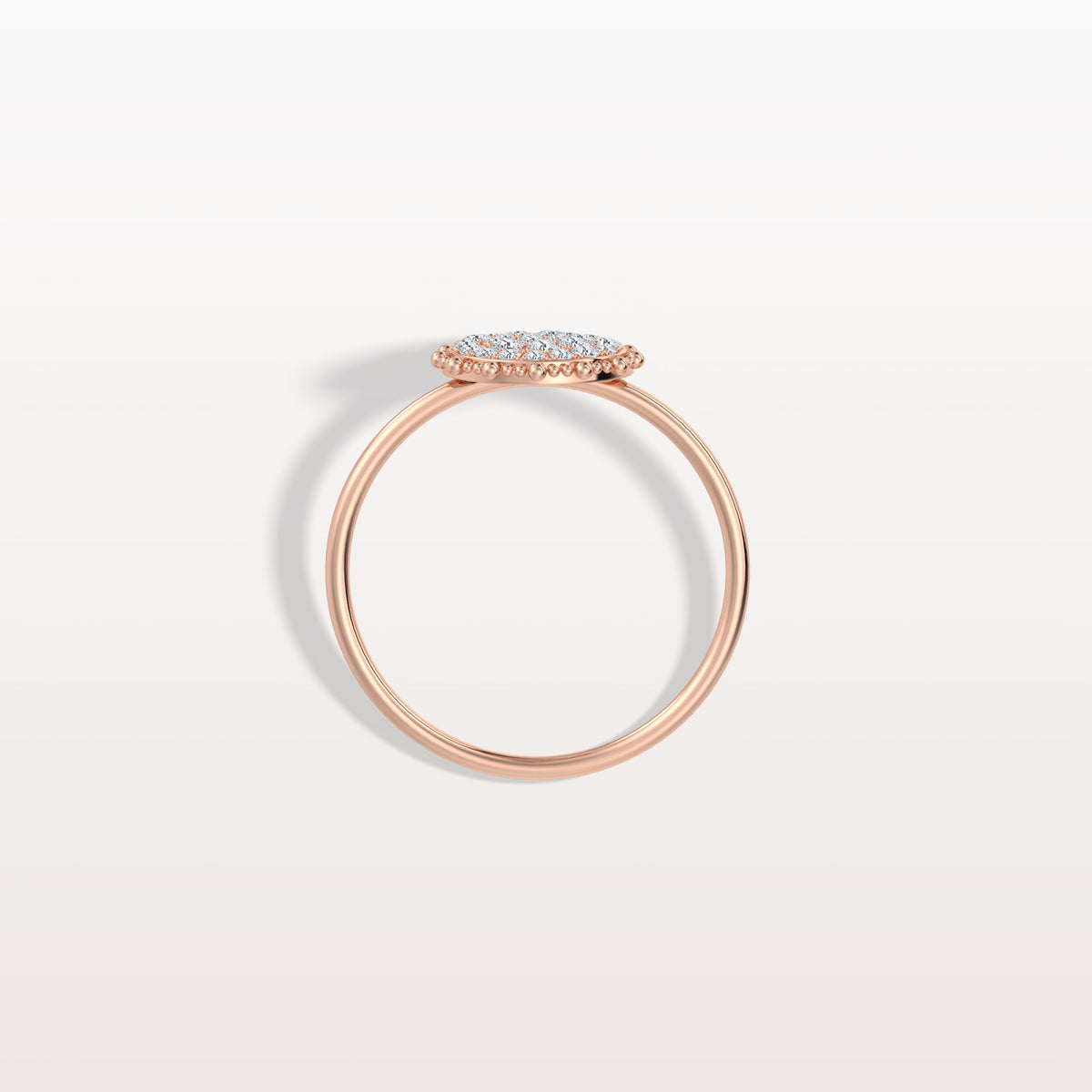 Lab Grown Milgrain Halo Cluster Ring in 14K Solid Gold/Platinum - Rings